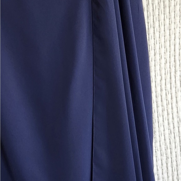 Chic Off-Shoulder Navy Dress - Picture 6 of 13